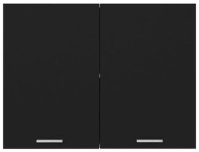 Ντουλάπι Κρεμαστό Μαύρο 80 x 31 x 60 εκ. από Επεξ. Ξύλο - Μαύρο