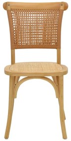 Καρέκλα Karley φυσικό ξύλο οξιάς-έδρα φυσικό rattan 48x52x89εκ 48x52x89 εκ.