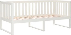 vidaXL Κρεβάτι ημέρας χωρίς στρώμα Λευκό 100x200 cm Στερεό ξύλο πεύκο