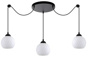 Φωτιστικό Οροφής Τρίφωτο Homelighting Swirl 77-8199 White/Black