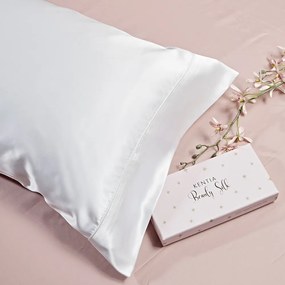 Μεταξωτή Μαξιλαροθήκη Με Φερμουάρ (50x75) Kentia Stylish Silk Λευκό