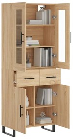vidaXL Ντουλάπι Sonoma δρυς 69,5 x 34 x 180 εκ. από Επεξεργασμένο Ξύλο