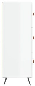 Συρταριέρα Γυαλιστ. Λευκή 69,5 x 34 x 90 εκ. από Επεξεργ. Ξύλο - Λευκό