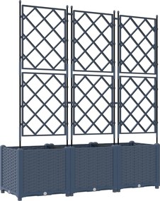 vidaXL Γλάστρα Κήπου 3 τμχ. Γκρι 120 x 40 x 143 εκ. PP