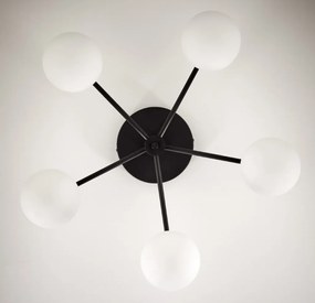 Φωτιστικό Οροφής Prato Φ66cm Μαύρο με Λευκό