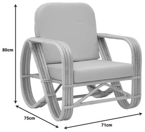 Σαλόνι Relmine-Siderty σετ 3τεμ rattan σε φυσική απόχρωση 80x80x45 εκ.