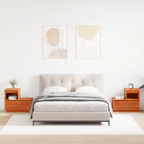 vidaXL Κομοδίνο 2 pcs Καφέ κεριού 60 x 34 x 51 εκ. Μασίφ ξύλο πεύκου