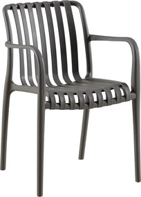 MODA-N Πολυθρόνα Στοιβαζόμενη PP, Στοιβαζόμενη Απόχρωση Γκρι   1τμχ