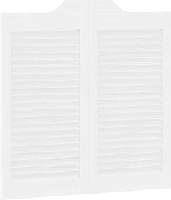 vidaXL Πόρτες Swing 2 pcs Λευκό Μασίφ Ξύλο Πεύκου