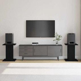 vidaXL Βάσεις Ηχείων 2 pcs Μαύρη Οξυά 30 x 30 x 40 cm