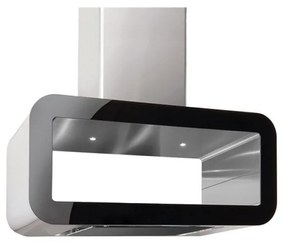Pyramis Corso Elegant Απορροφητήρας Νησίδας (Οροφής) Inox-Μαύρο Γυαλί 90 cm
