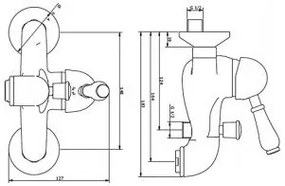 Μπαταρία Λουτρού TEOREMA TIFFANY-Μπρονζέ