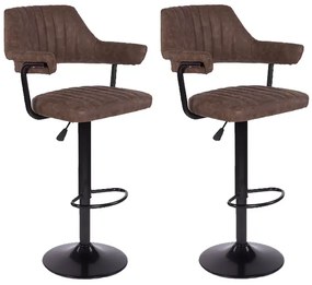 Heinner Home HR-S2BCHVTG-BRW Σετ 2 Vintage Σκαμπό Περιστρεφόμενα με Πλάτη, Καφέ