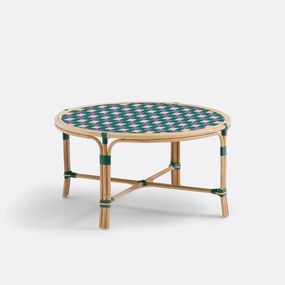 Χαμηλό τραπεζάκι από ρατάν και πλεγμένη ρητίνη, Bianca