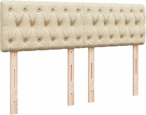 vidaXL Κρεβάτι Boxspring με Στρώμα Κρεμ 140x190 εκ. Υφασμάτινο