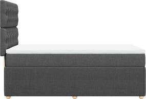 vidaXL Κρεβάτι Boxspring με Στρώμα Σκούρο Γκρι 100x200 εκ. Υφασμάτινο
