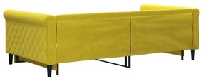 vidaXL Καναπές Κρεβάτι Συρόμενος Κίτρινος 100x200 εκ. Βελούδινος