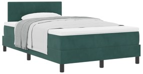 vidaXL Κρεβάτι Box Spring με Στρώμα Σκούρο Πράσινο 120x200 εκ. Βελούδο