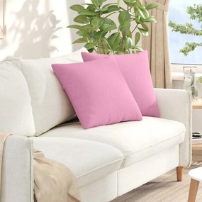 vidaXL Μαξιλάρι Καναπέ 2 pcs Ροζ 50 x 50 cm ύφασμα