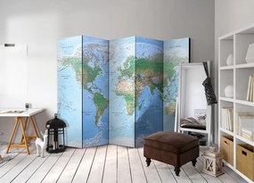 Διαχωριστικό με 5 τμήματα - World Map [Room Dividers] 225x172