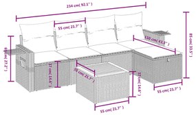 vidaXL Σαλόνι Κήπου 6 Τεμαχίων από Γκρι Συνθετικό Ρατάν με Μαξιλάρια