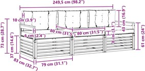 vidaXL Σειρά Καναπέ Εξωτερικού 3 pcs Άσπρο και Ανθρακί Πολυεστέρας