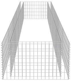 Συρματοκιβώτιο-Γλάστρα Υπερυψωμένη 450x90x50 εκ. Γαλβ. Χάλυβας - Ασήμι