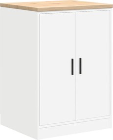 vidaXL ντουλάπι αποθήκευσης γκαράζ Λευκό 60x51x85 εκ μασίφ ξύλο πεύκο
