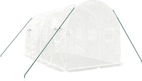 vidaXL Θερμοκήπιο με Ατσάλινο Πλαίσιο Λευκό 8 μ² 4 x 2 x 2 μ.