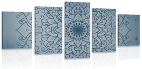 5 τεμάχια εικόνα σκούρο μπλε λουλούδι Mandala - 100x50