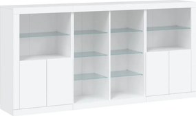 vidaXL Μπουφές με Φώτα LED Λευκός 202 x 37 x 100 εκ.