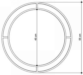 Καθρέφτης τοίχου Merlin Megapap χρώμα χρυσό 57x2x57εκ.