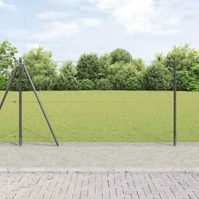 vidaXL Φράχτης με Στήλες. Γκρι 1.2 x 100 m Ατσάλι με επικάλυψη PVC