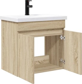 vidaXL Μονάδα μπάνιου με βρύση Sonoma Δρυς 61 x 40 x 74,5 εκ.