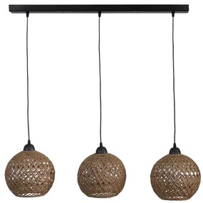 Φωτιστικό Οροφής Τρίφωτο Heronia Silk 31-1170 Rope Natural/Black
