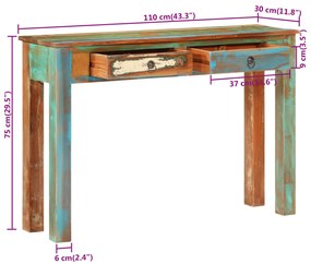 ΤΡΑΠΕΖΙ ΚΟΝΣΟΛΑ 110 X 30 X 75 ΕΚ. ΑΠΟ ΜΑΣΙΦ ΑΝΑΚΥΚΛΩΜΕΝΟ ΞΥΛΟ 352781