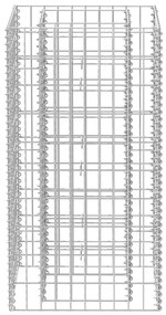 Συρματοκιβώτιο - Γλάστρα Υπερυψωμένη 50 x 50 x 100 εκ. Ατσάλινη - Ασήμι