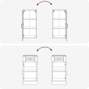 vidaXL Μονάδα κουζίνας PORTO 8 pcs Μαύρο Επεξεργασμένο Ξύλο