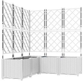 vidaXL Γλάστρα Κήπου με Πλέγμα 5 τμχ Λευκή 120x120x143 εκ