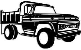 Διακοσμητικό Τοίχου GMC Truck 1962 891TNL3413 60x35cm Black Wallity Μέταλλο