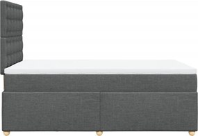 vidaXL Κρεβάτι Boxspring με Στρώμα Σκούρο Γκρι 120x190 εκ Υφασμάτινο