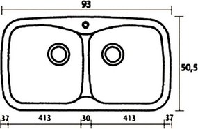 Sanitec Classic 319 (93×51) - Γρανιτένιος νεροχύτης - Granite TERRACOTTA