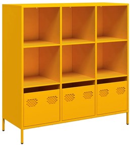 vidaXL Ντουλάπι Μουσταρδί 101,5x39x103,5 εκ. από Ατσάλι