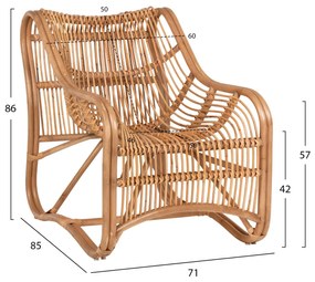 ΠΟΛΥΘΡΟΝΑ ΑΠΟ RATTAN  ΣΕ ΦΥΣΙΚΗ ΑΠΟΧΡΩΣΗ 71x85x86Υ εκ.