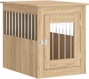 vidaXL Κλουβί Σκύλου Sonoma Δρυς 55 x 75 x 65 εκ. από Επεξεργ. Ξύλο