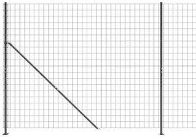 vidaXL Συρματόπλεγμα Περίφραξης Ανθρακί 1,4 x 10 μ. με Βάσεις Φλάντζα