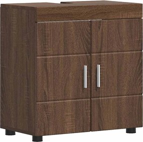 vidaXL Σετ Επίπλων Μπάνιου με ράφι TULUM Καφέ δρυς Επεξεργασμένο ξύλο