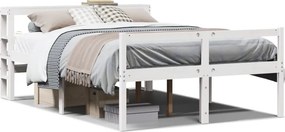vidaXL Κρεβάτι Ηλικιωμένου με Κεφαλάρι Λευκό 140x200 εκ. Μασίφ Πεύκο