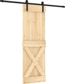 vidaXL Συρόμενη Πόρτα Φυσικό και Μαύρο 70 x 210 cm