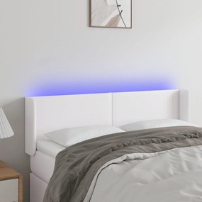 Κεφαλάρι Κρεβατιού LED Λευκό 147x16x78/88 εκ. Συνθετ. Δέρμα 3123047